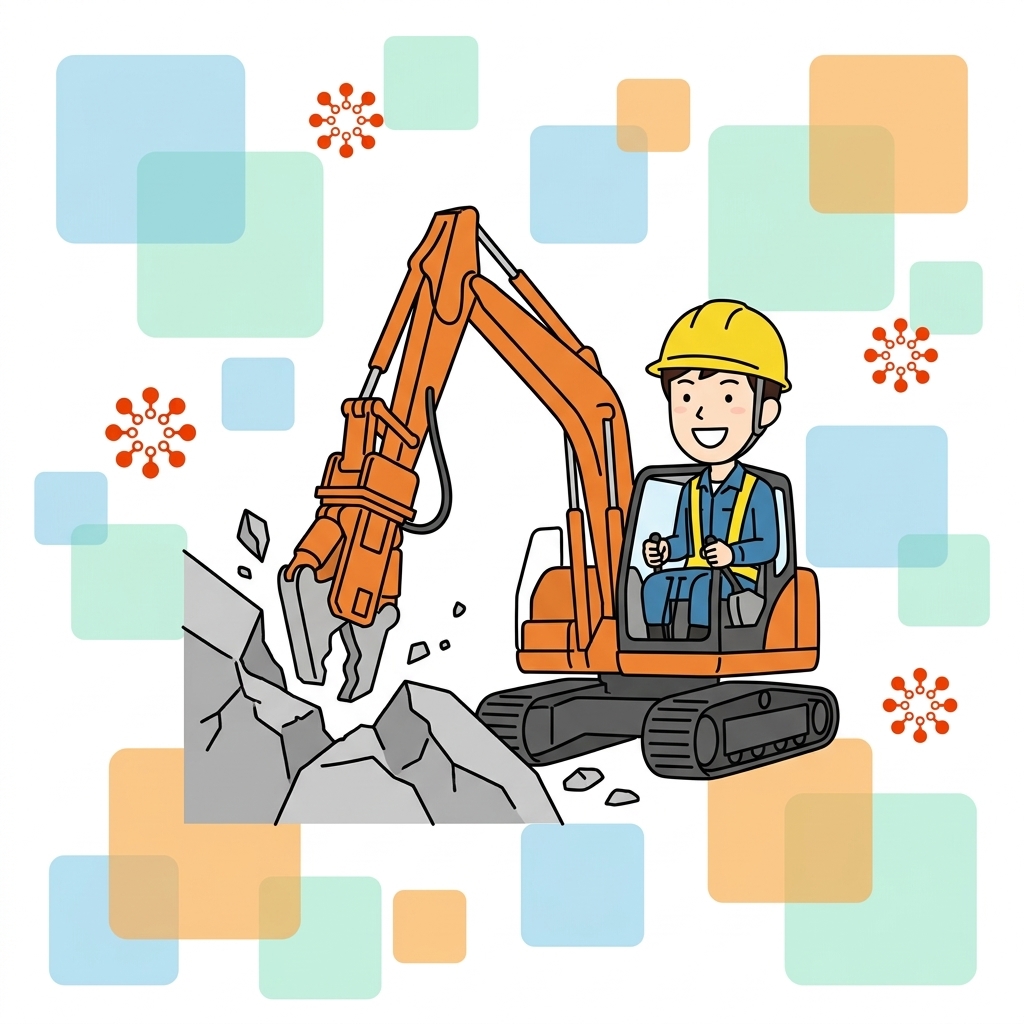 解体工事のイラスト